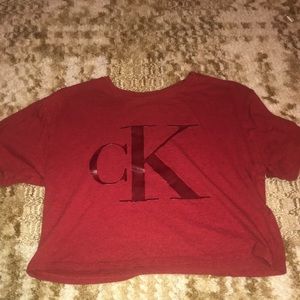 Calvin Klein Red Crop Tshirt
